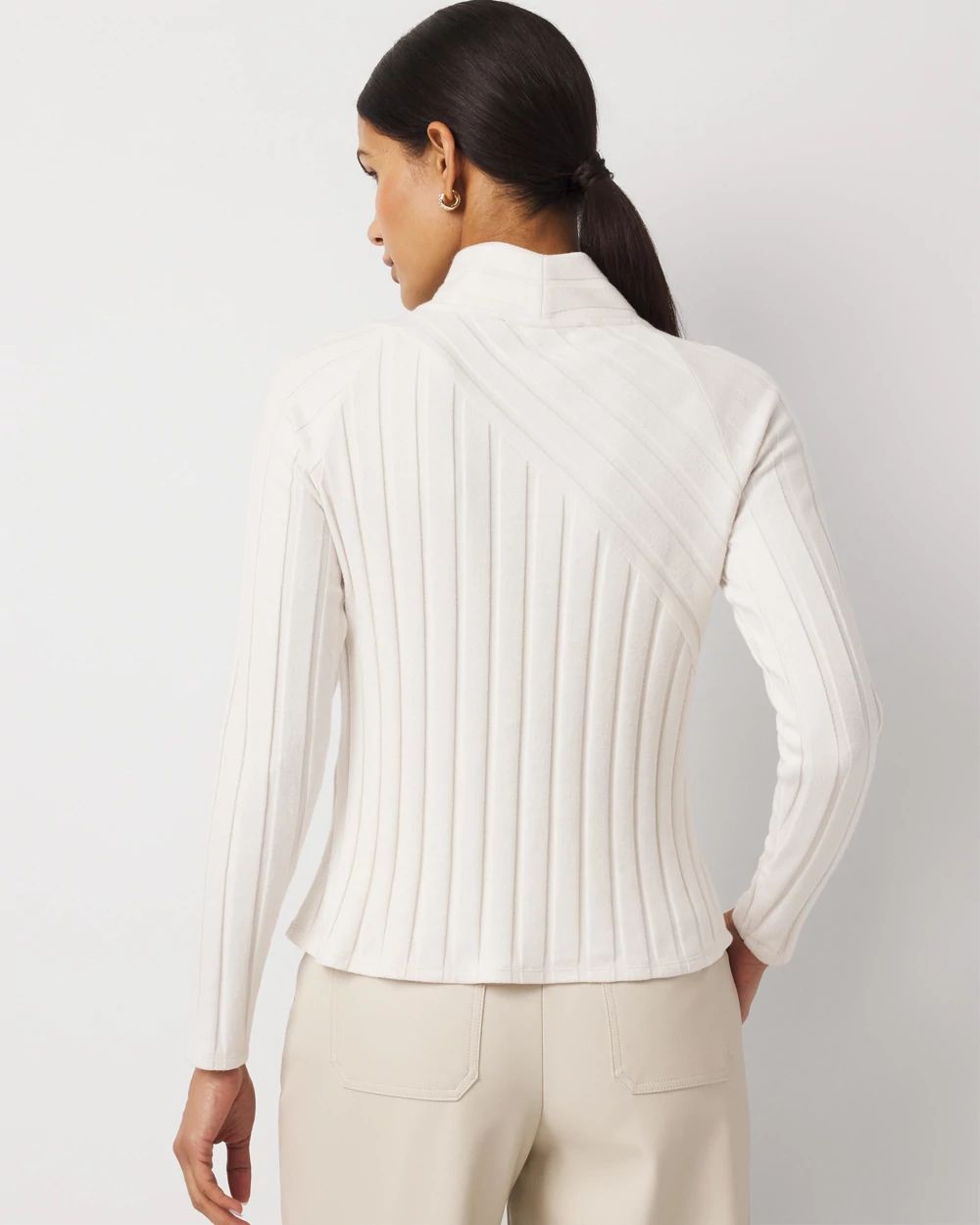 Ribbed Funnel Neck Top | White House Black Market